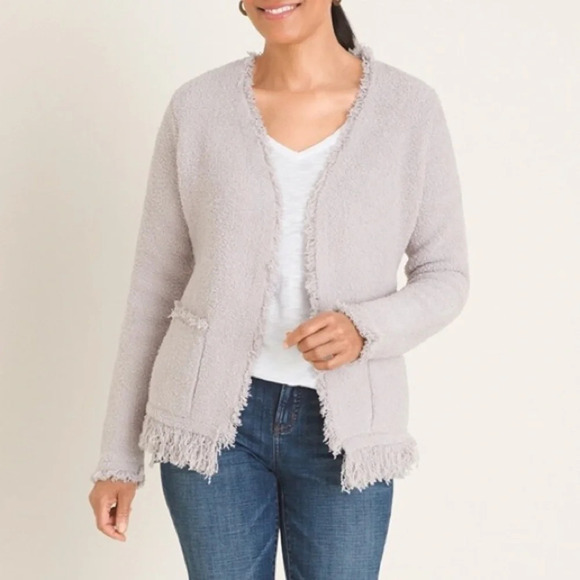 Barefoot Dreams cozychic fringed Jacket 29299 - Picture 1 of 16
